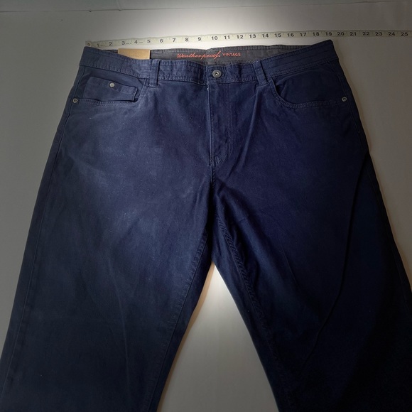 Weatherproof Vintage Slim Straight stretch Twill 38/30 NWT Navy blue/Dark Sapphi - Picture 6 of 8